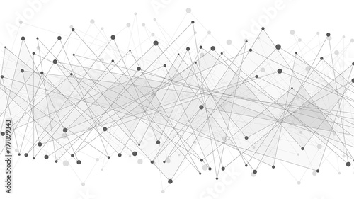 Abstract geometric background. Dark gray connected triangles on a white background. Plexus web. Big data. Modern polygonal design. Vector illustration