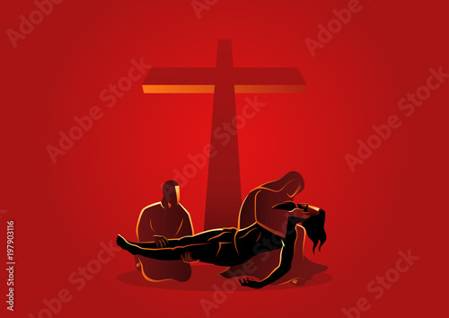 Jesus is taken down from the cross