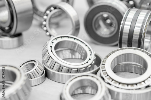 High precision machine parts bearing isolate on white background
