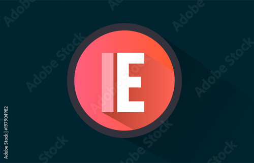 blue pink alphabet letter ie i e logo combination with long shadow design
