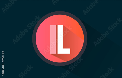 blue pink alphabet letter il i l logo combination with long shadow design