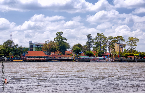 South vietnam town on the mekong river photo