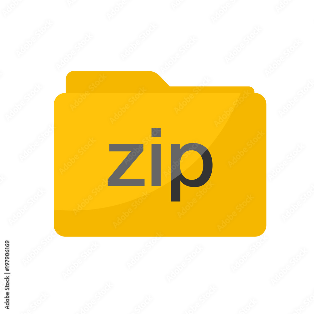 Simple Flat minimalist zip file folder icon vector de Stock | Adobe Stock