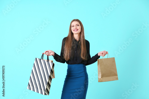 Beautiful young woman with ...