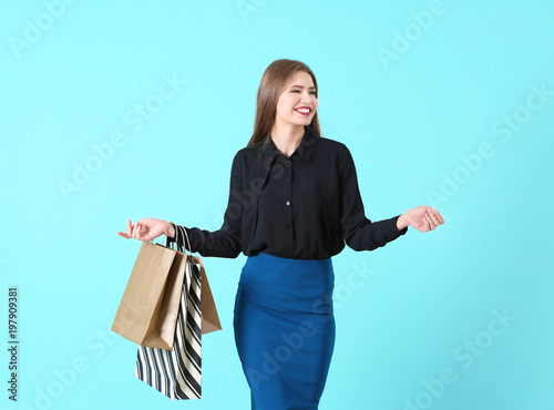 Beautiful young woman with ...