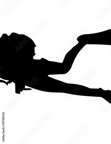 vector image of a divers silhouette A photo