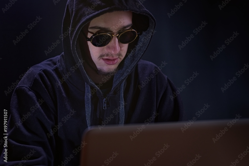Hacker on black background Hacker on black background