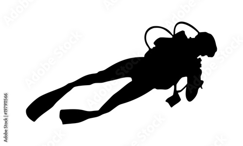 vector image of a divers silhouette D