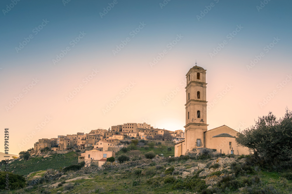 Sant' Antonino church and village in Balagne region of Corsica