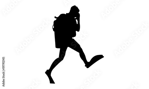 vector image of a divers silhouette G
