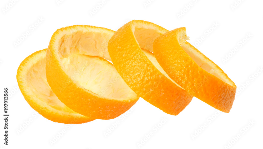 fresh orange peel isolated on white background fresh orange peel isolated on white background