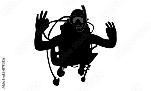 vector image of a divers silhouette I