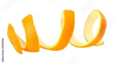 Cuadro en lienzo fresh orange peel isolated on white background