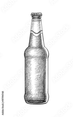 Hand drawn beer bottle.