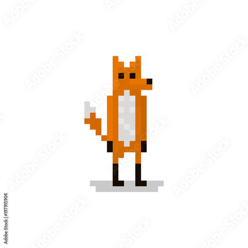 Pixel character fox for games and websites