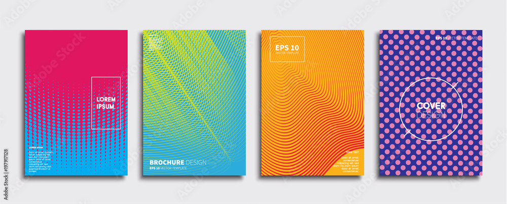 Vector cover designs. Future Poster template. Smartphone modern background set.