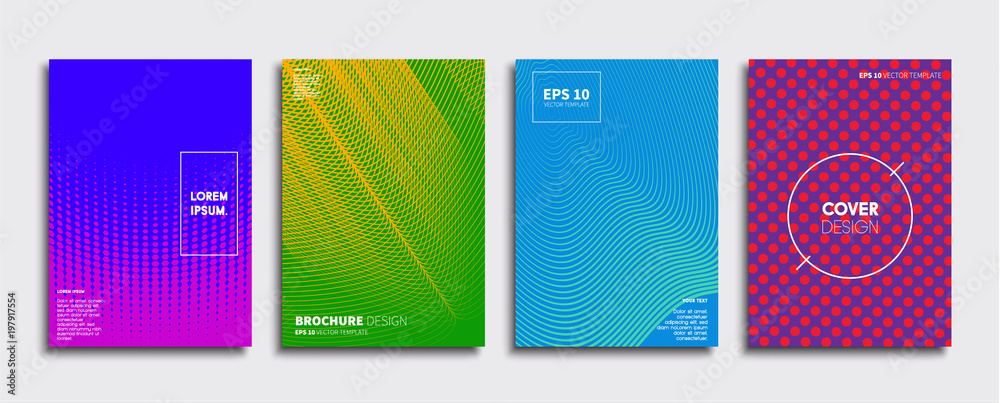 Vector cover designs. Future Poster template. Smartphone modern background set.