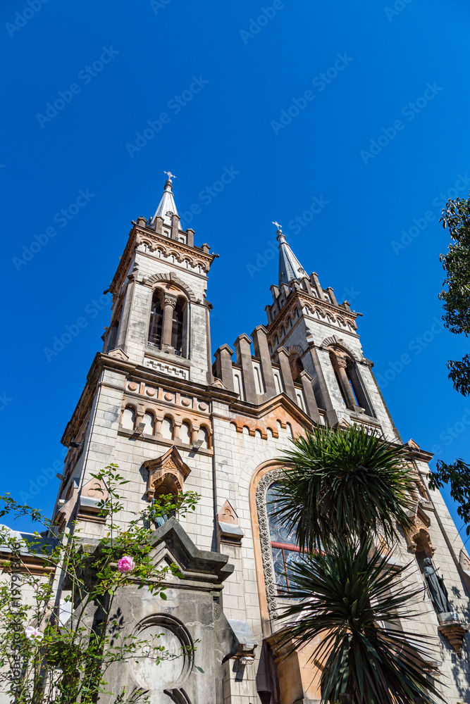 BATUMI, GEORGIA - MARCH 17, 2018: Exterior of the Cathedral of the Nativity of the Blessed Virgin. Built in 1903
