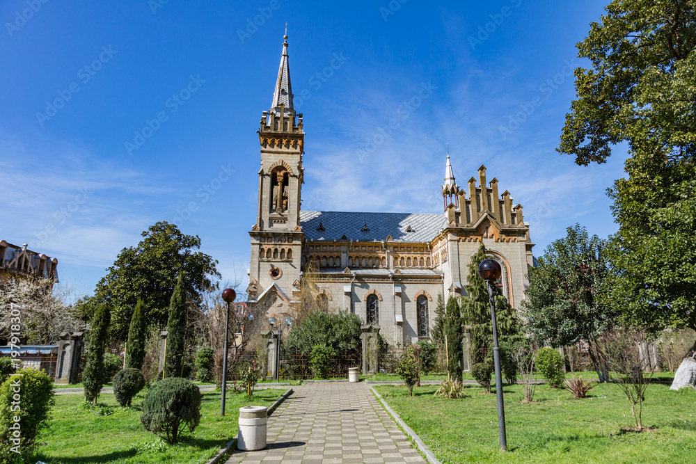 Obraz premium BATUMI, GEORGIA - MARCH 17, 2018: Exterior of the Cathedral of the Nativity of the Blessed Virgin. Built in 1903