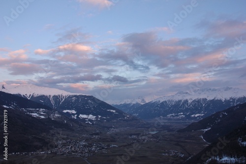 Sunset over Val Venosta, natural park Gruppo di Tessa alps. Alto Adige (South Tyrol), Italy © Renzo