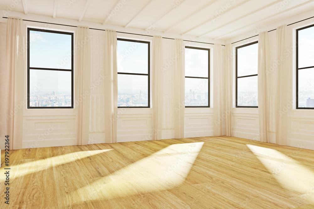 Fototapeta premium Contemporary wooden interior