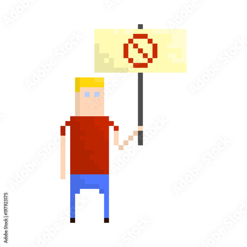 Pixel protesters man for games and websites