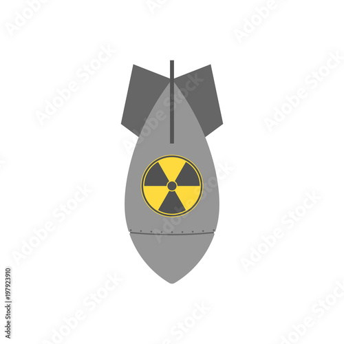 Nuke bomb. Flat. Vector.