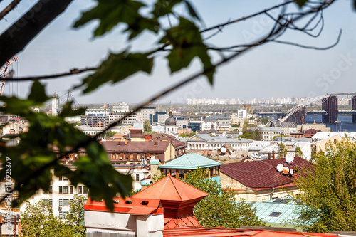 Kiev, Ukraine. A view of the Roof of Vozdvizhenka on Podol. City landscape. photo