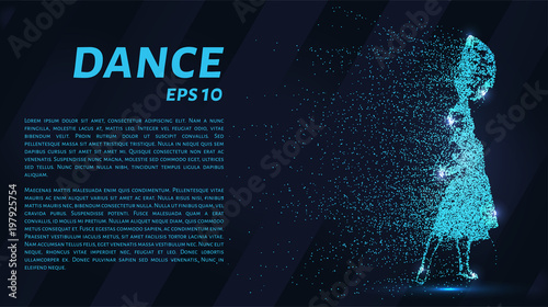 Dance of the particles. The girl warming up before dancing.