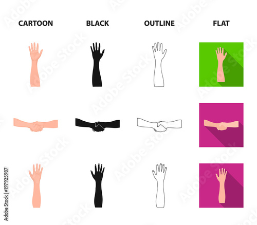 Sign Language cartoon,black,outline,flat icons in set collection for design.Emotional part of communication vector symbol stock web illustration.
