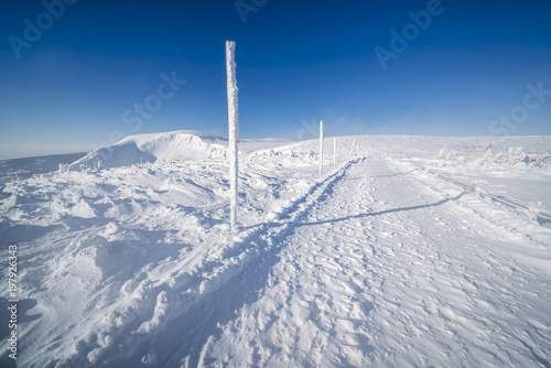 Beautiful landscape of winter Karkonosze mountains, Panorama © hajdar