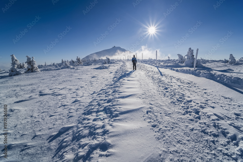 Beautiful landscape of winter Karkonosze mountains, Panorama Beautiful landscape of winter Karkonosze mountains, Panorama