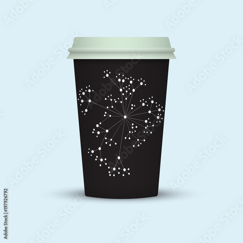 Coffee cup vector illustration. Paper coffee cup icon isolated on background. Plastic coffee cup photo