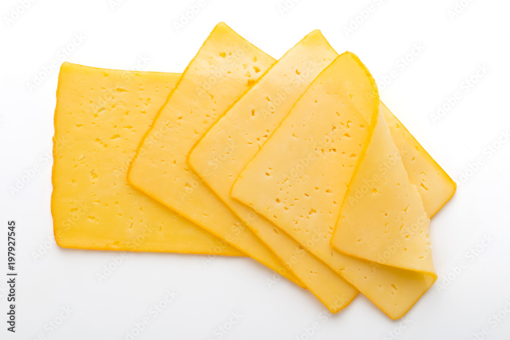 Cheese slice isolated on the white background. Cheese slice isolated on the white background.