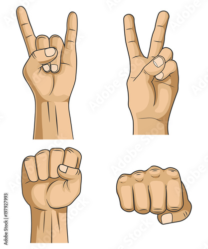 Hands sign vector,
