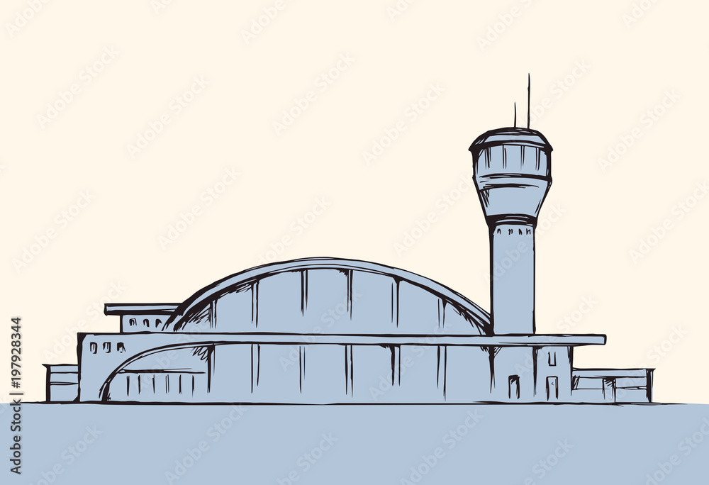 Airport building. Vector drawing