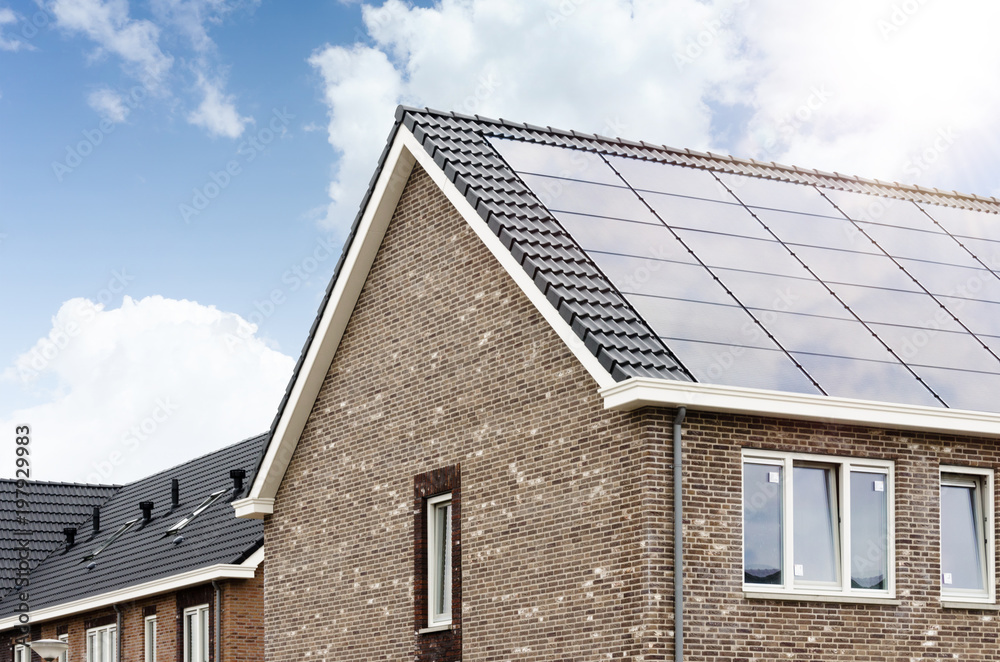 Dutch house with solar panels
