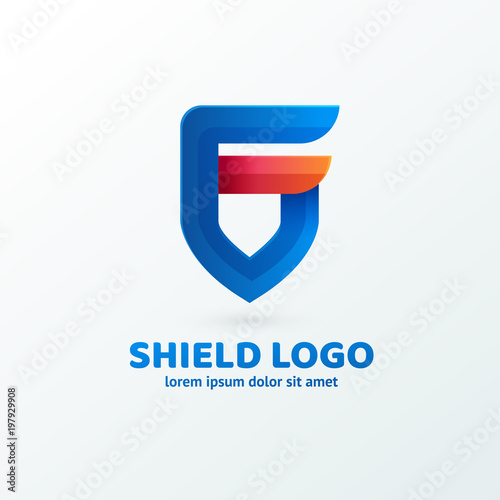 Logo design abstract shield vector template