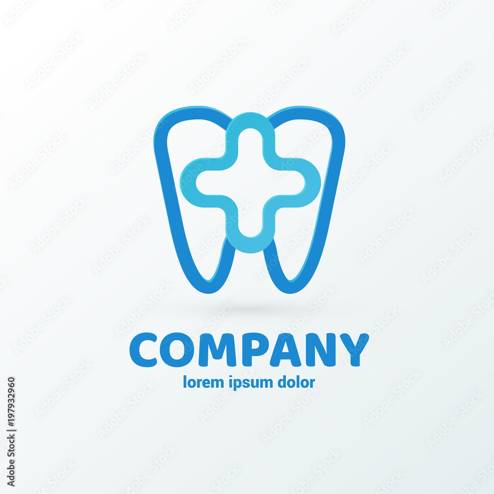 Fototapeta premium Logo design stomatology vector template.