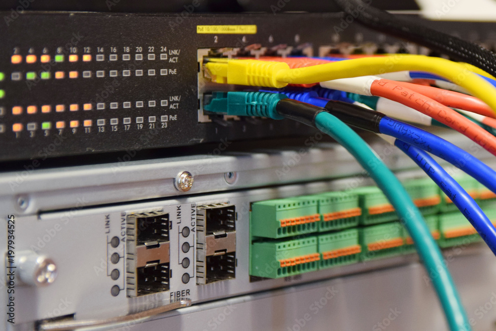 Network switch and ethernet cables Network switch and ethernet cables