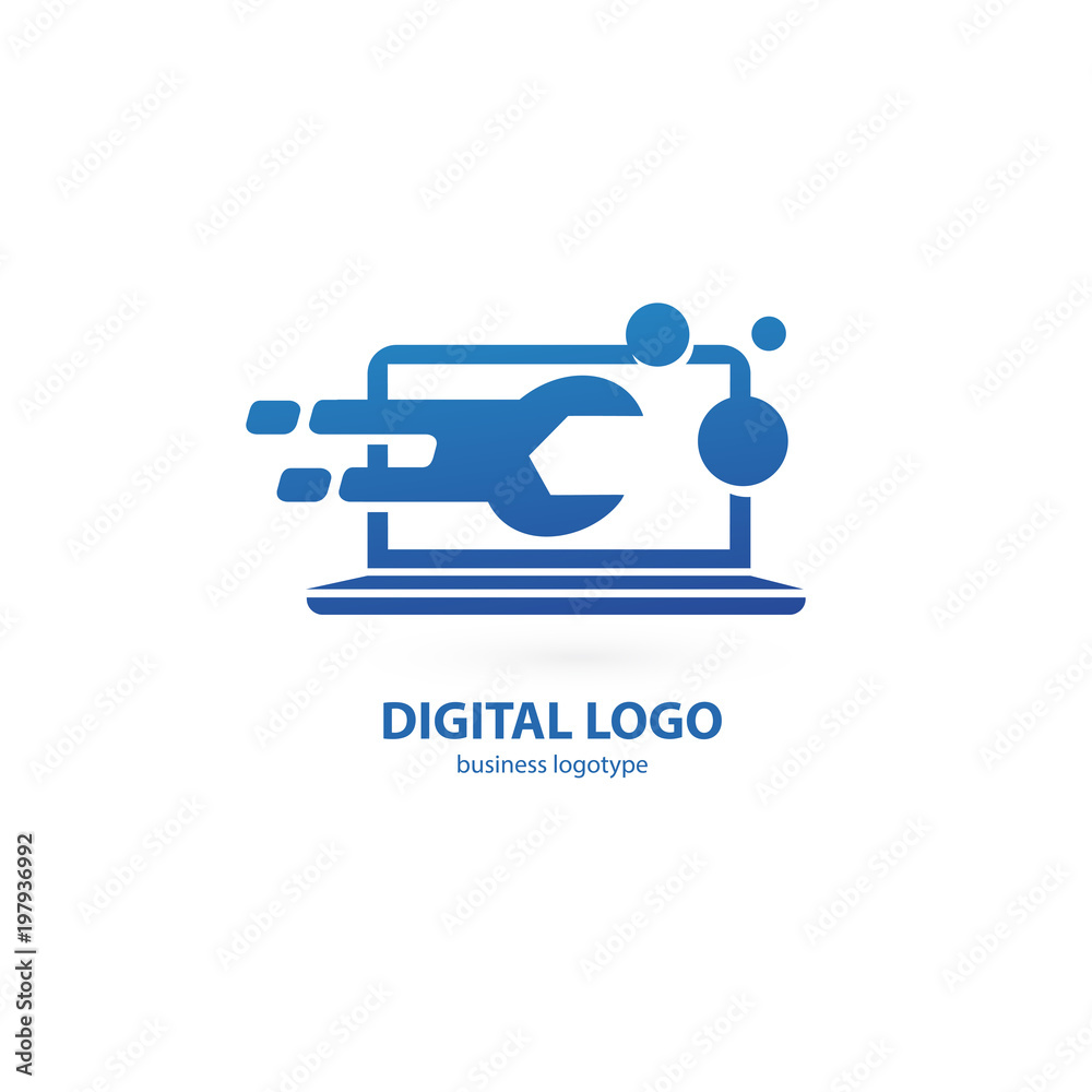 Logo design abstract computer repair vector template. Logo design abstract computer repair vector template.
