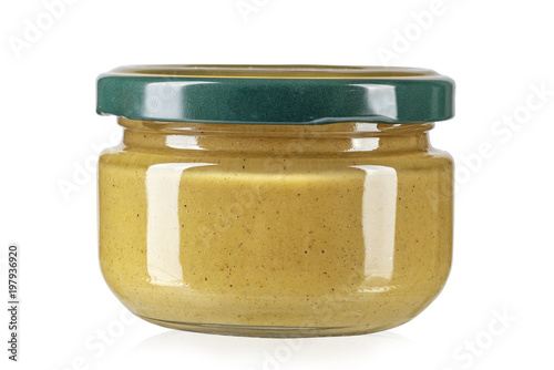 jar with mustard isolated