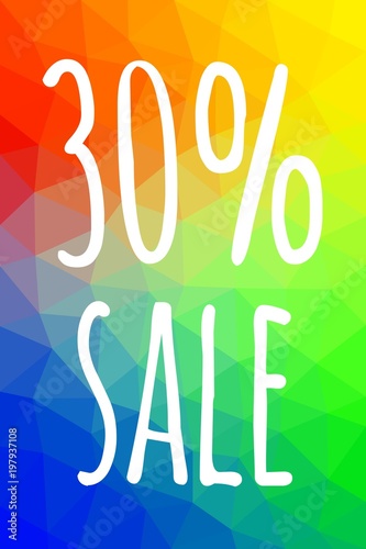 Sale banner template with low poly vector background. Special offers and discounts promotion