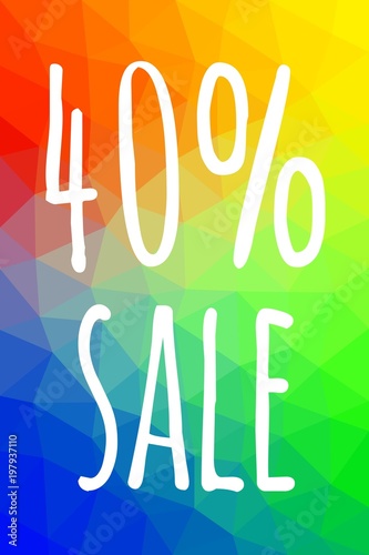 Sale banner template with low poly vector background. Special offers and discounts promotion