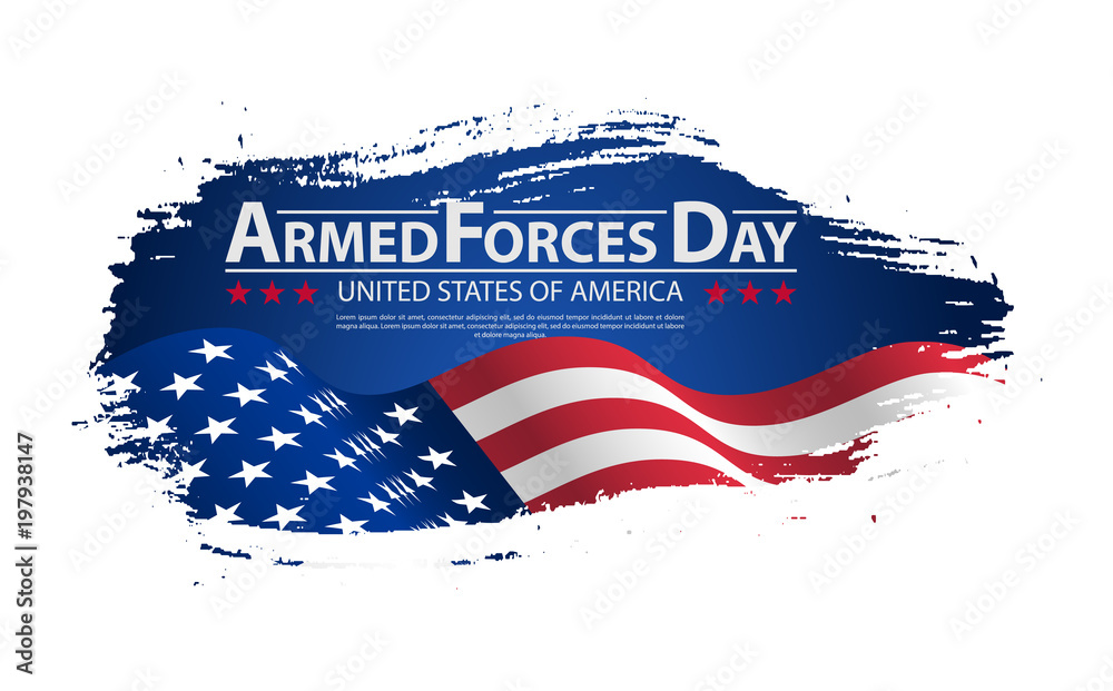 Armed forces day template poster design. Vector illustration background for Armed forces day. - obrazy, fototapety, plakaty 