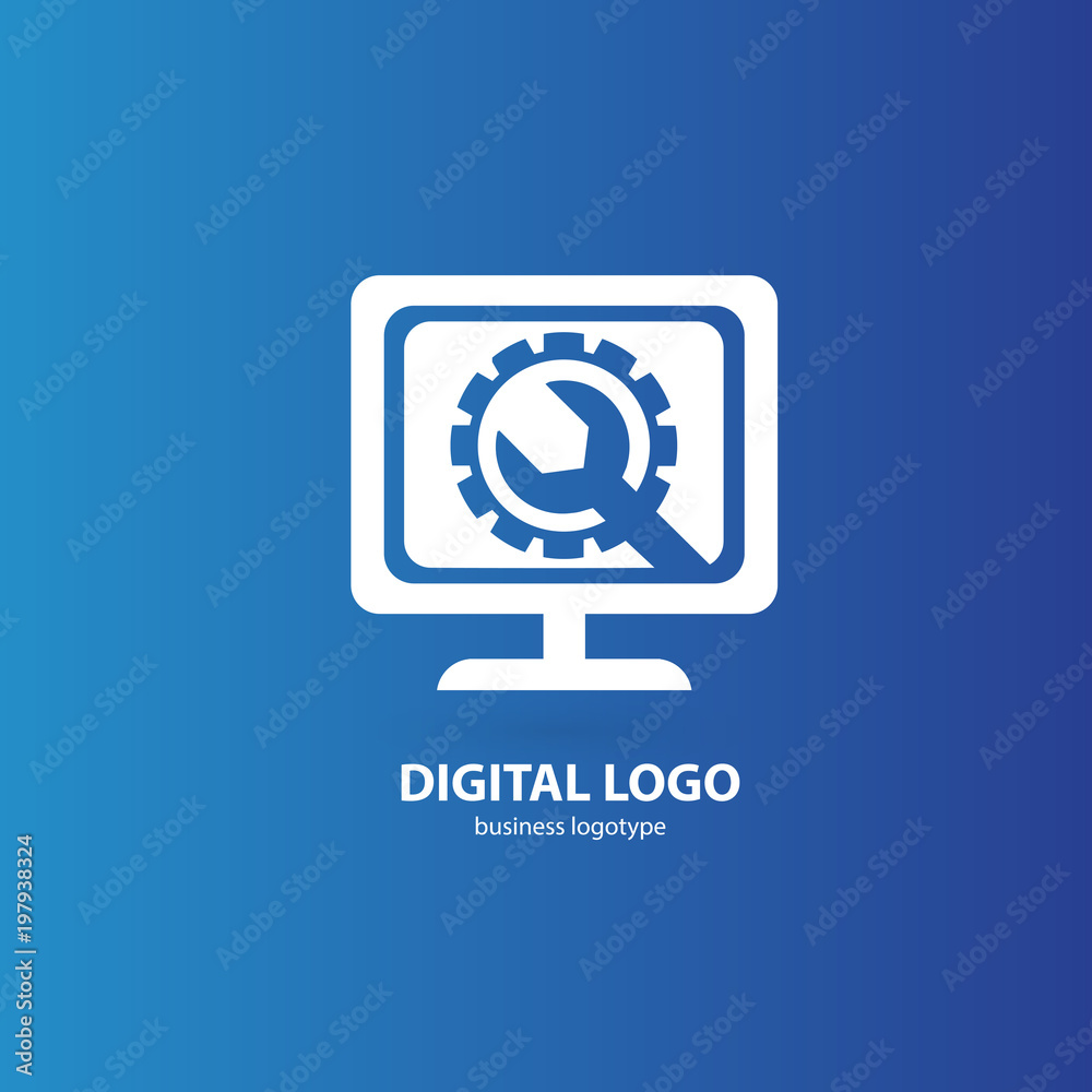 Logo design abstract computer repair vector template. Logo design abstract computer repair vector template.
