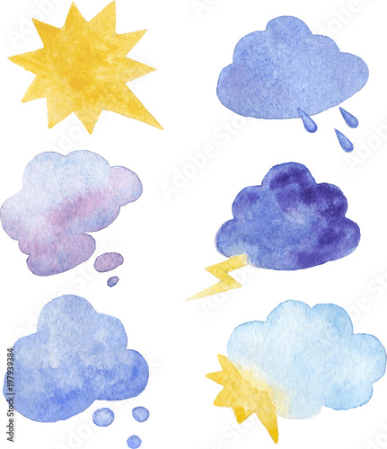 Symbols of weather conditions in vector
