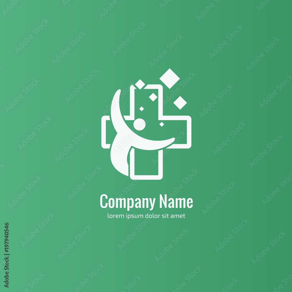 Vector stock logo, abstract medical vector template Vector stock logo, abstract medical vector template
