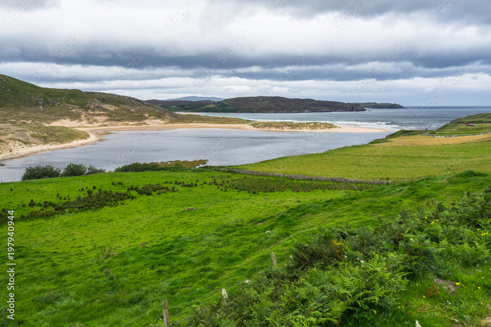 Cloudy seascape in Scotland north coast between Durness and Thurso, Britain