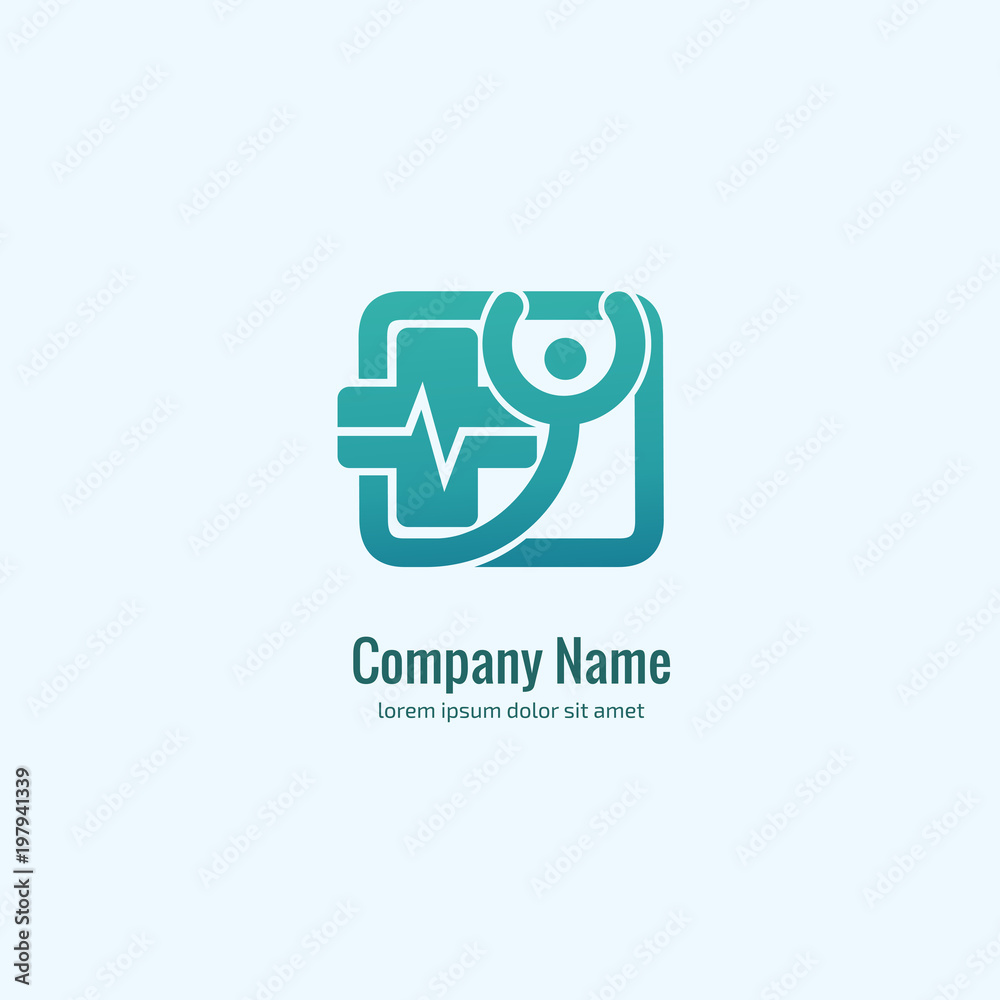 Vector stock logo, abstract medical vector template Vector stock logo, abstract medical vector template
